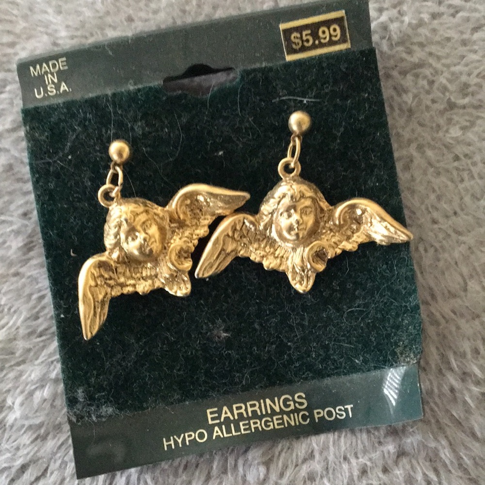 Angels cherubs hypo allergenic post earrings